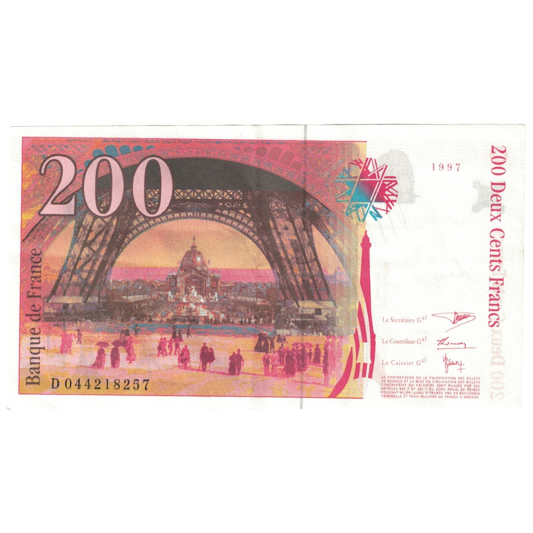 France, 200 Francs, 1997, EF(40-45), Fayette:75.4a, KM:159b