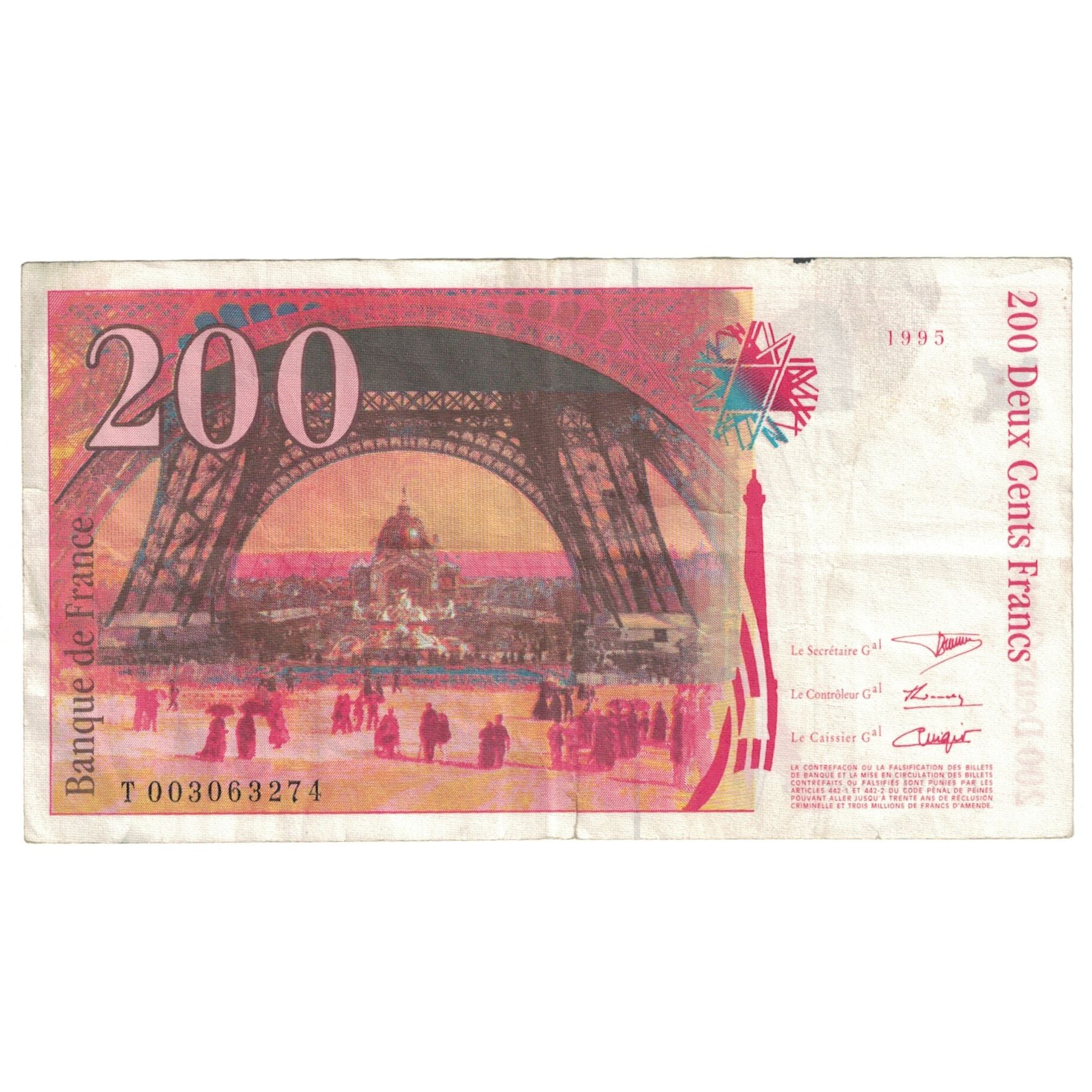 France, 200 Francs, 1997, TB, Fayette:75.04b, KM:159b