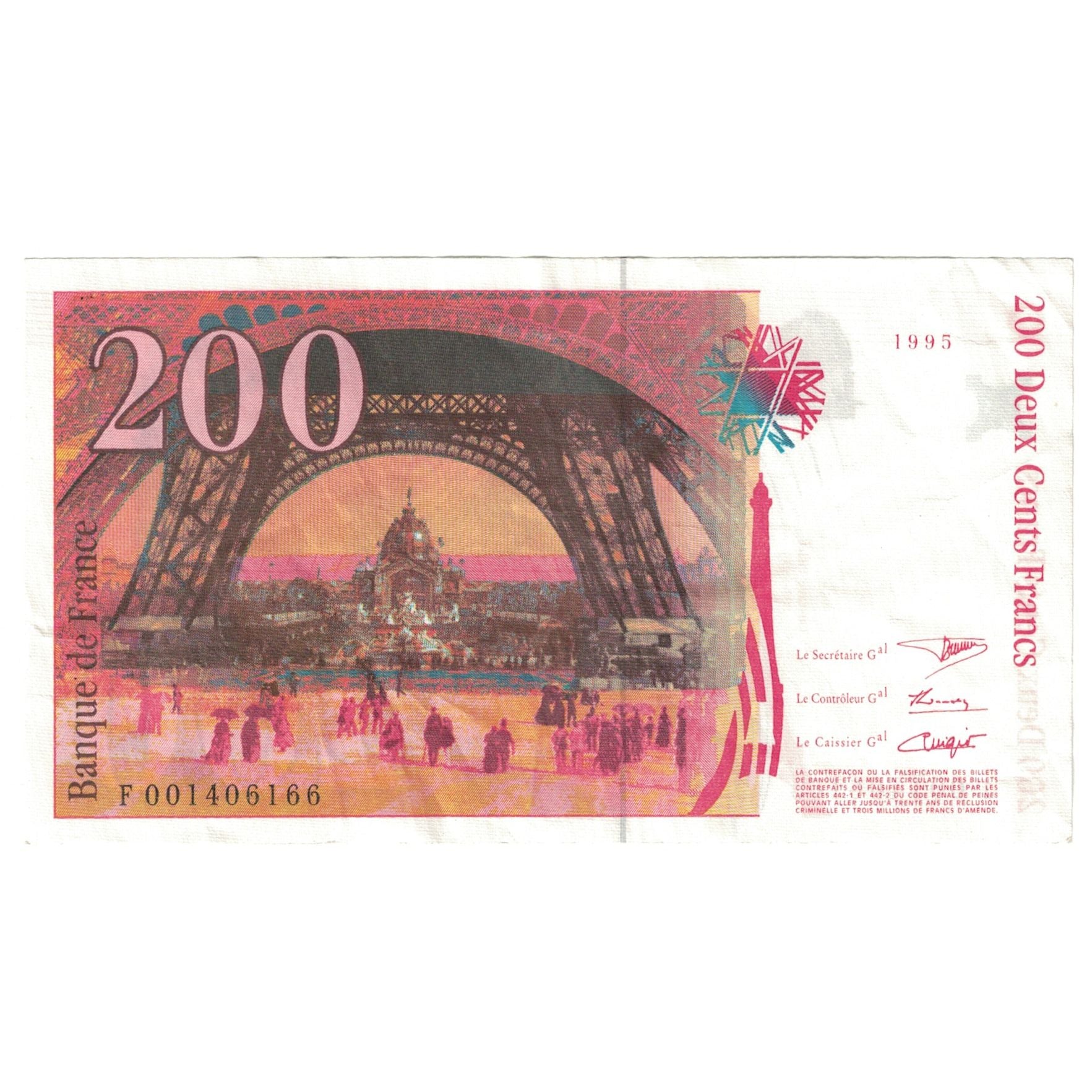 France, 200 Francs, 1997, TB, Fayette:75.04b, KM:159b