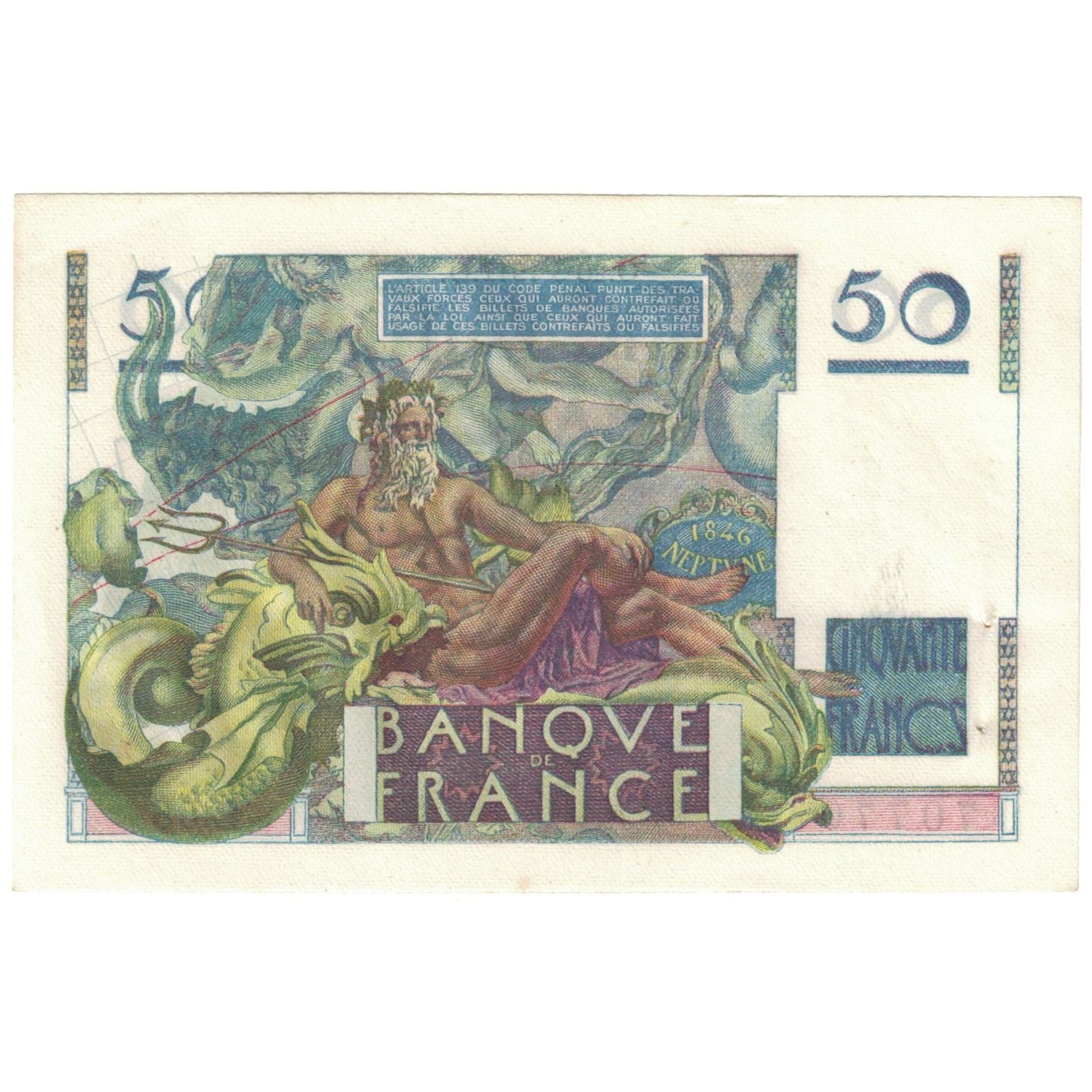 France, 50 Francs, Le Verrier, 1947, 1947-03-20, AU(55-58), Fayette:20.7