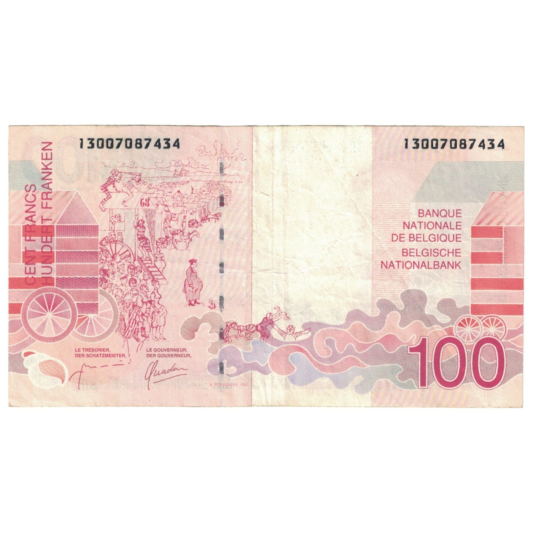 Banknot, Belgia, 100 Francs, KM:147, EF(40-45)