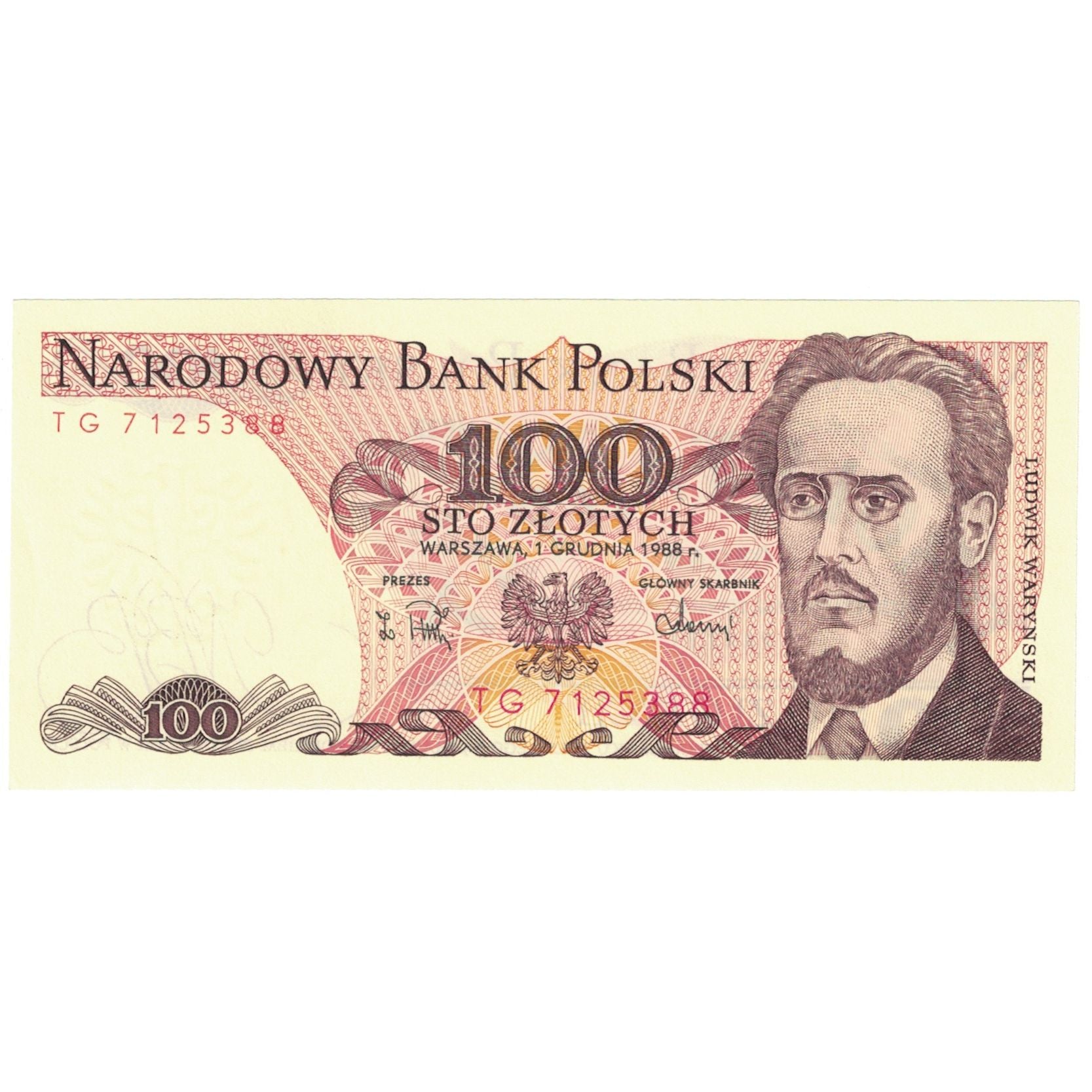 Billete, 100 Zlotych, 1988, Polonia, 1988-12-01, KM:143c, SC