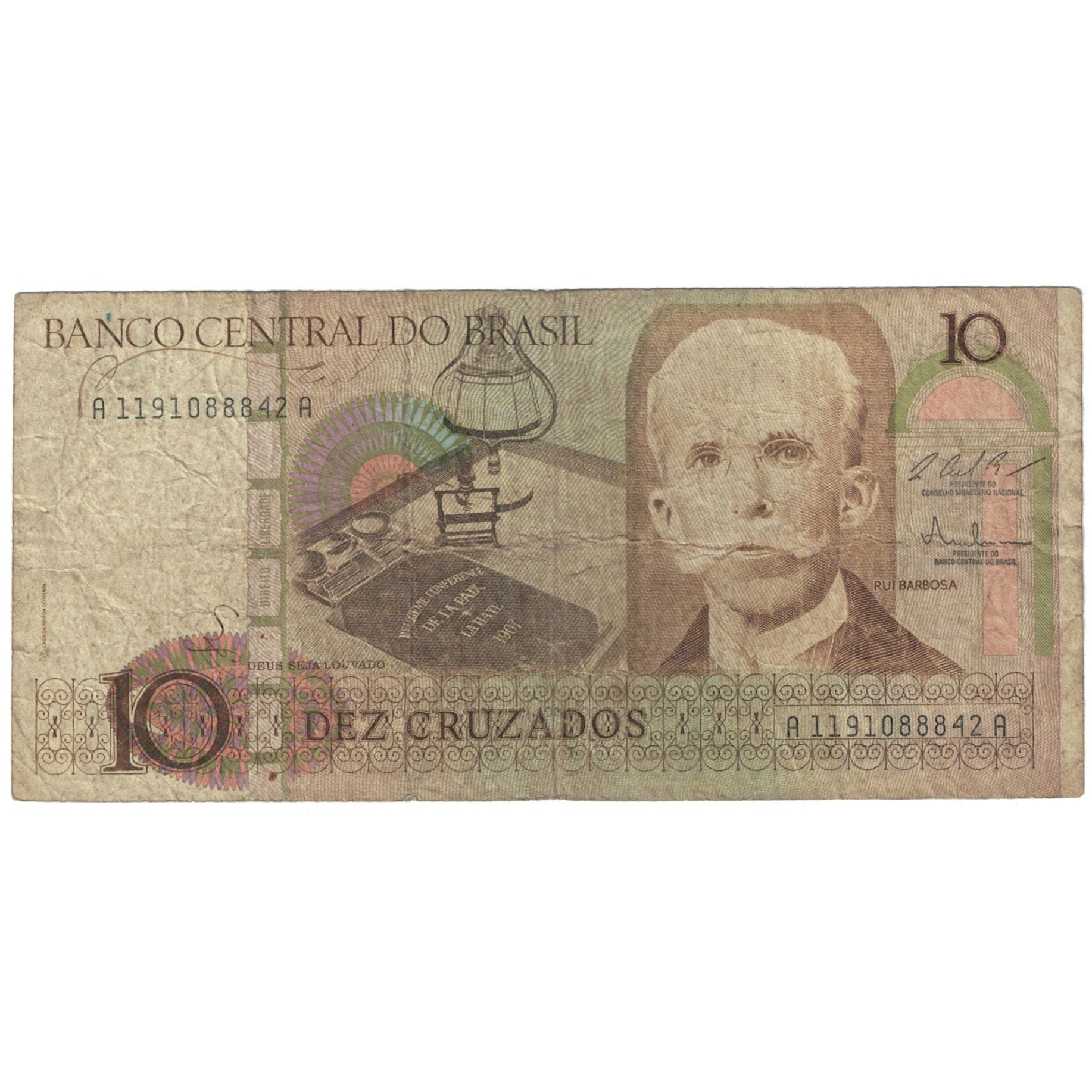 Banconote, Brasile, 10 Cruzados, 1987, KM:209b, B