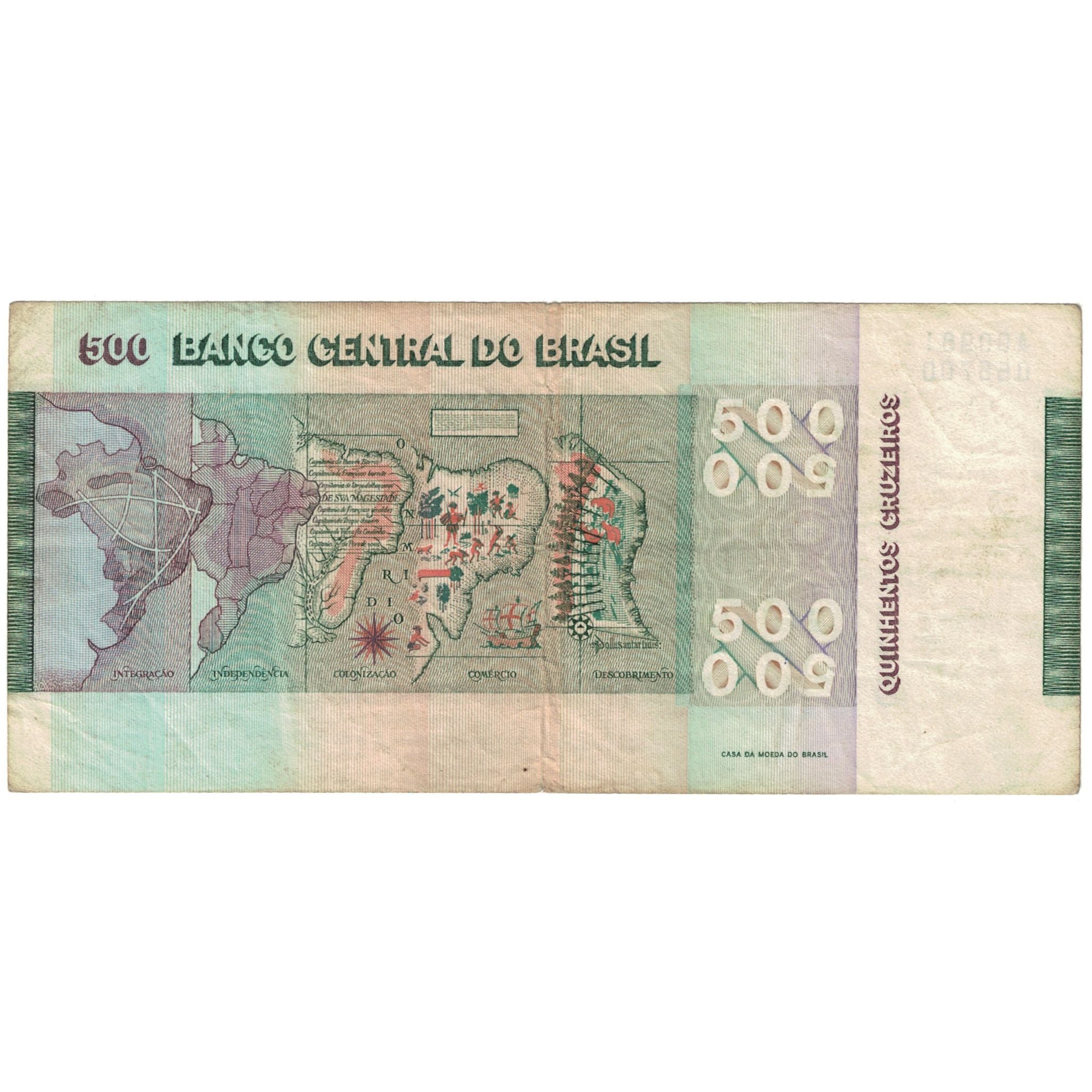 Banknote, Brazil, 500 Cruzeiros, KM:196b, VG(8-10)