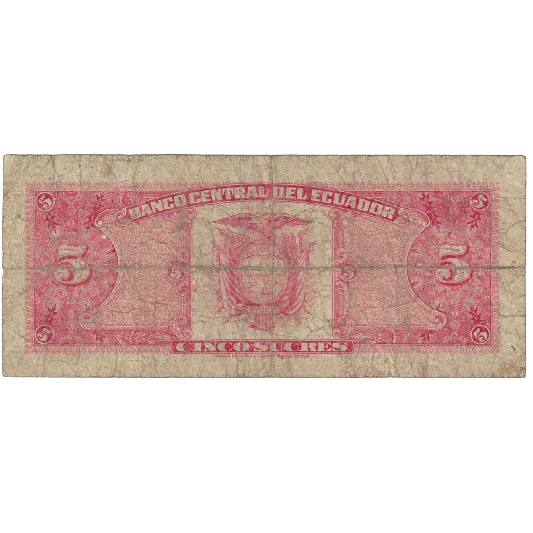 Banknot, Ekwador, 5 Sucres, 1980, 1980-05-24, KM:113c, VG(8-10)