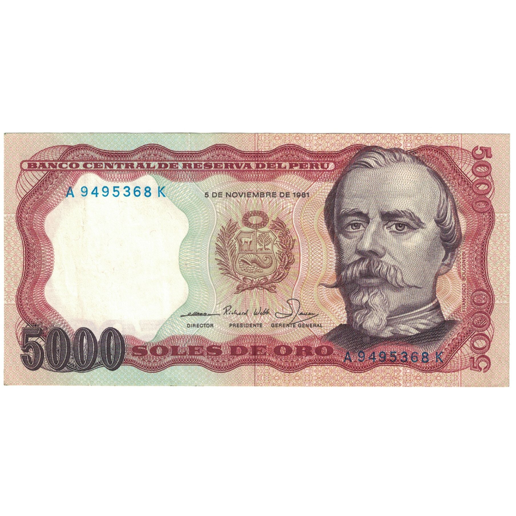 Banknote, Peru, 5000 Soles De Oro, 1981, 1981-11-05, KM:117b, EF(40-45)