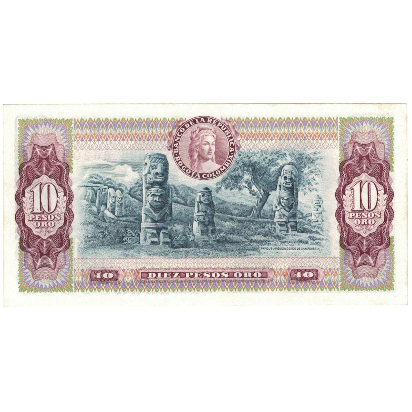 Banknote, Colombia, 10 Pesos Oro, 1980, 1980-08-07, KM:407g, AU(55-58)