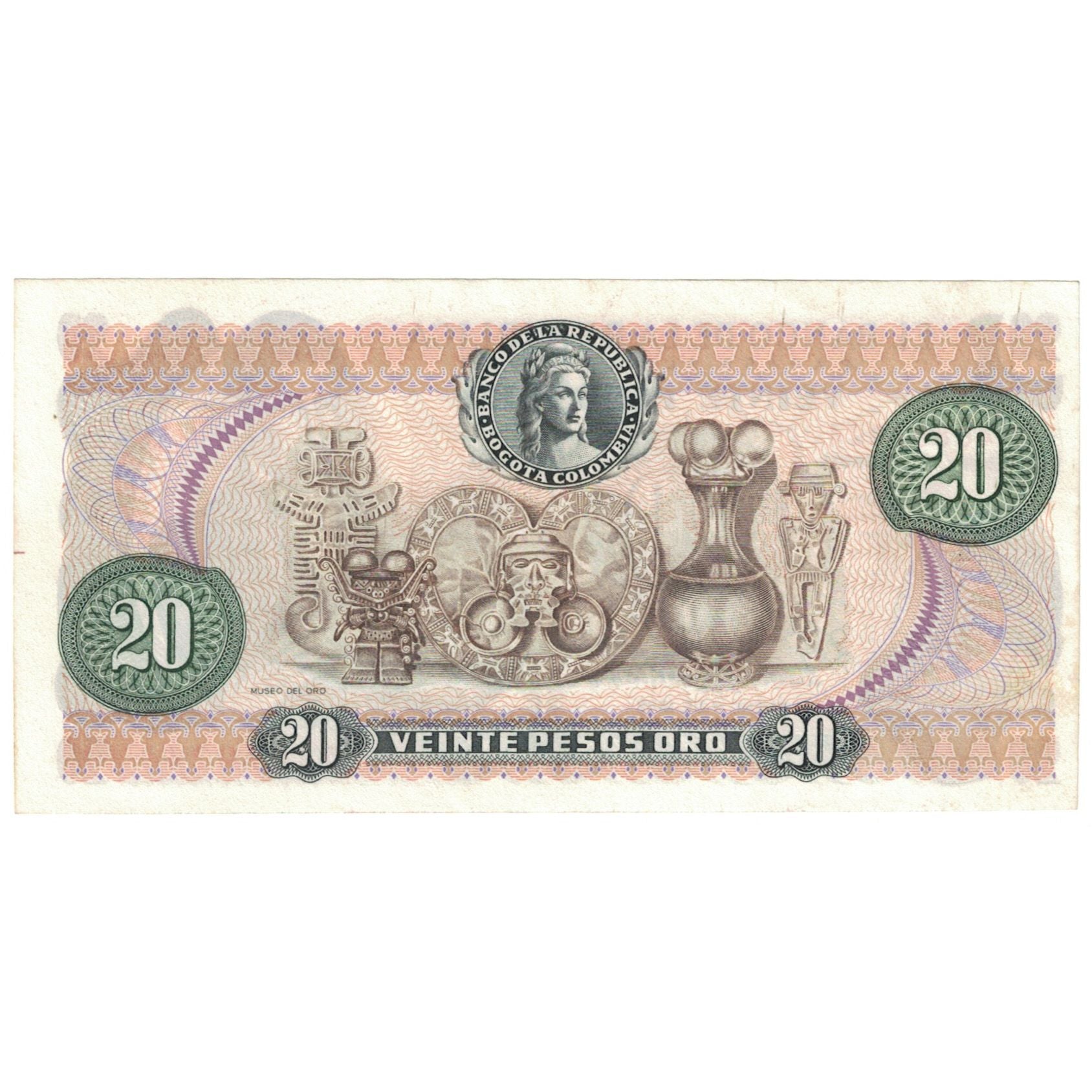 Banknote, Colombia, 20 Pesos Oro, 1982, 1982-01-01, KM:409d, AU(55-58)