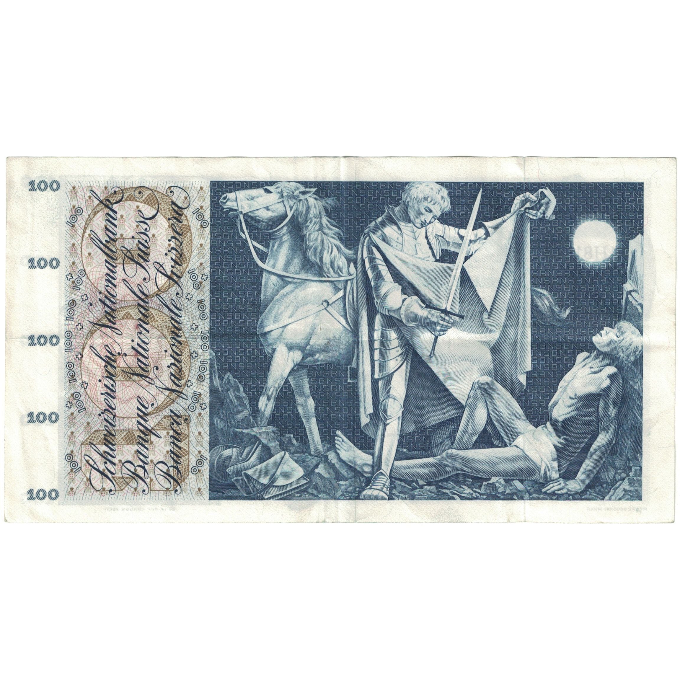 Banknote, Switzerland, 100 Franken, 1972, 1972-01-24, KM:49n, EF(40-45)