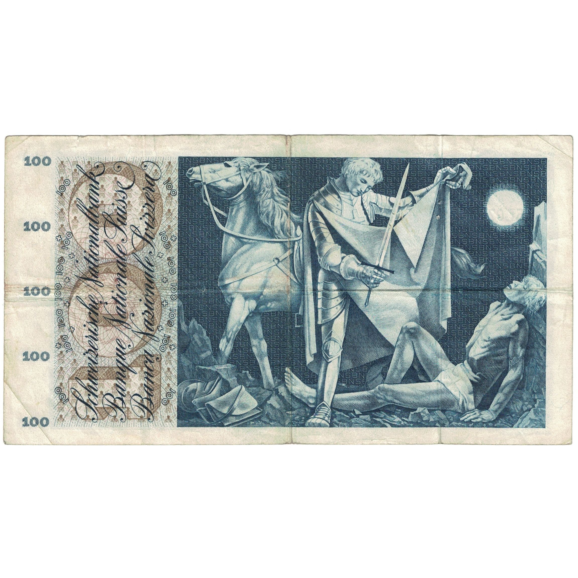 Banknote, Switzerland, 100 Franken, 1967, 1967-01-01, KM:49j, VF(20-25)