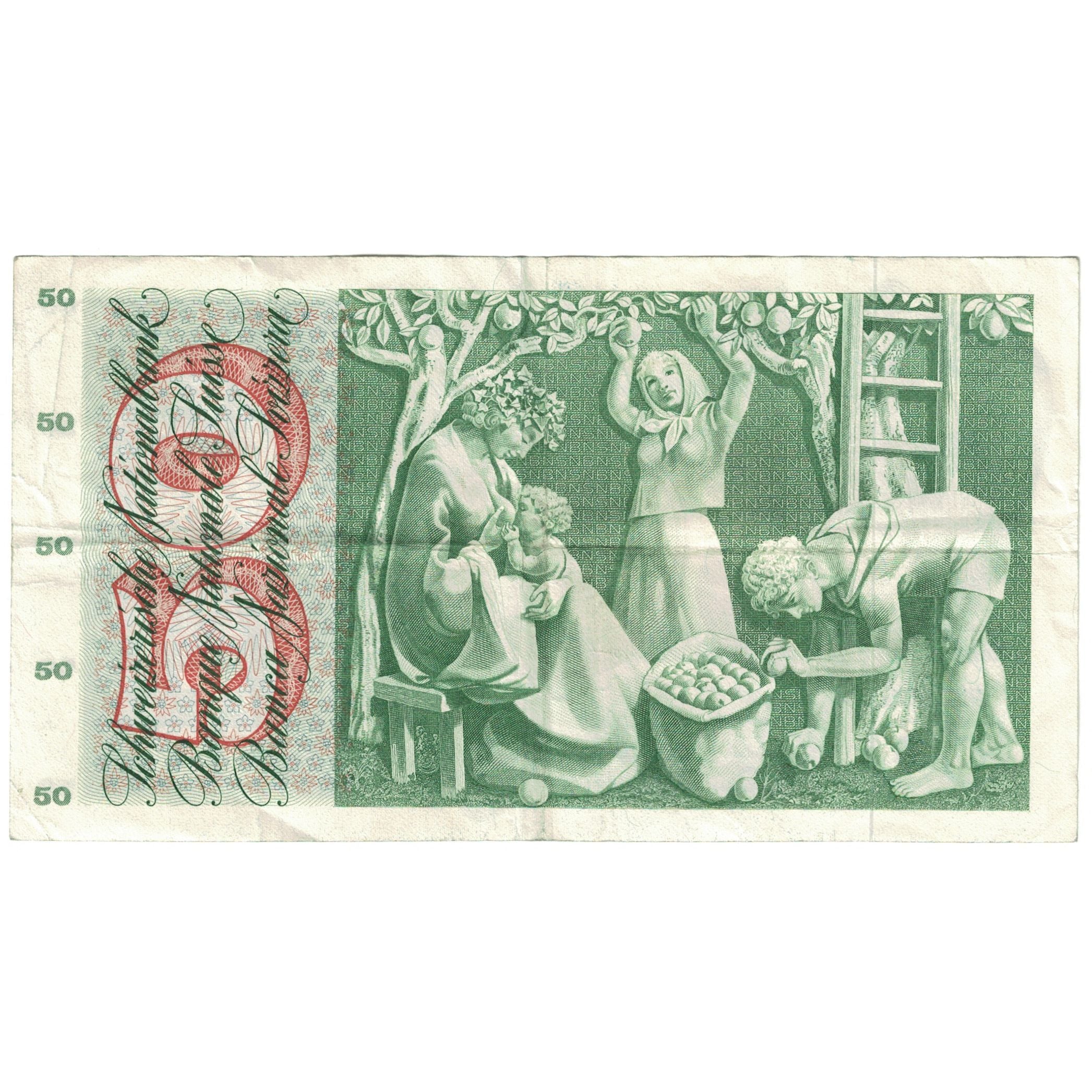 Geldschein, Schweiz, 50 Franken, 1969, 1969-01-15, KM:48i, S