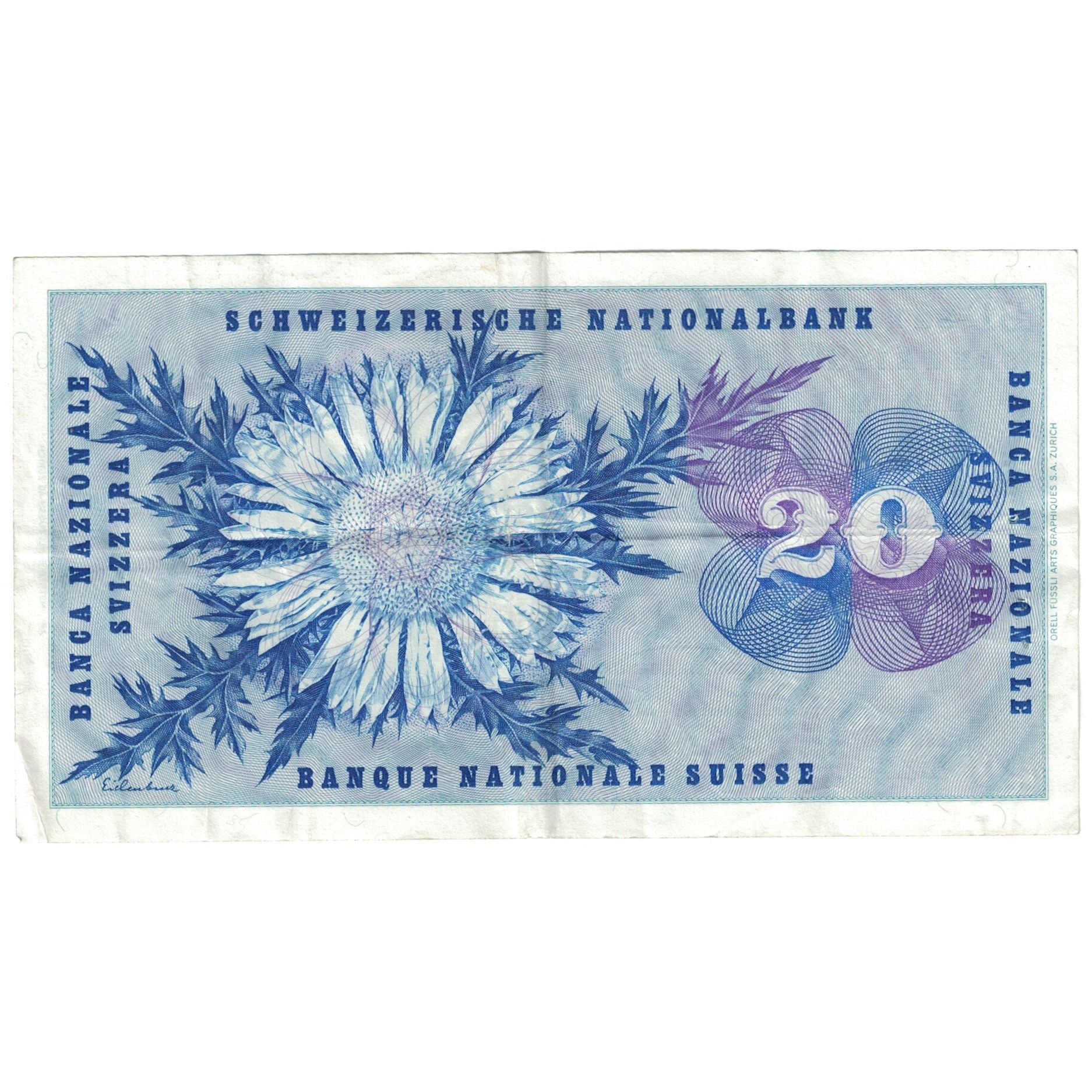 Banknote, Switzerland, 20 Franken, 1970, 1970-01-05, KM:46r, VF(20-25)