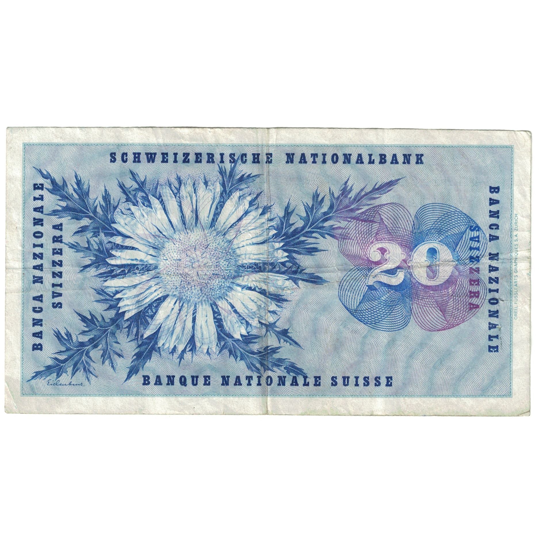 Banknote, Switzerland, 20 Franken, 1969, 1969-01-15, KM:46q, VG(8-10)