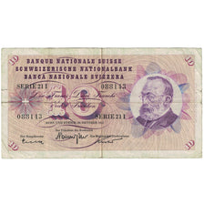 Banknote, Switzerland, 10 Franken, 1961, 1961-10-26, KM:45g, VG(8-10)