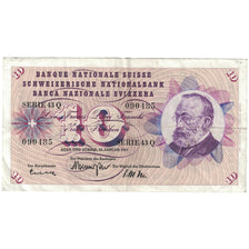 Banknote, Switzerland, 10 Franken, 1965, 1965-01-21, KM:45k, VG(8-10)