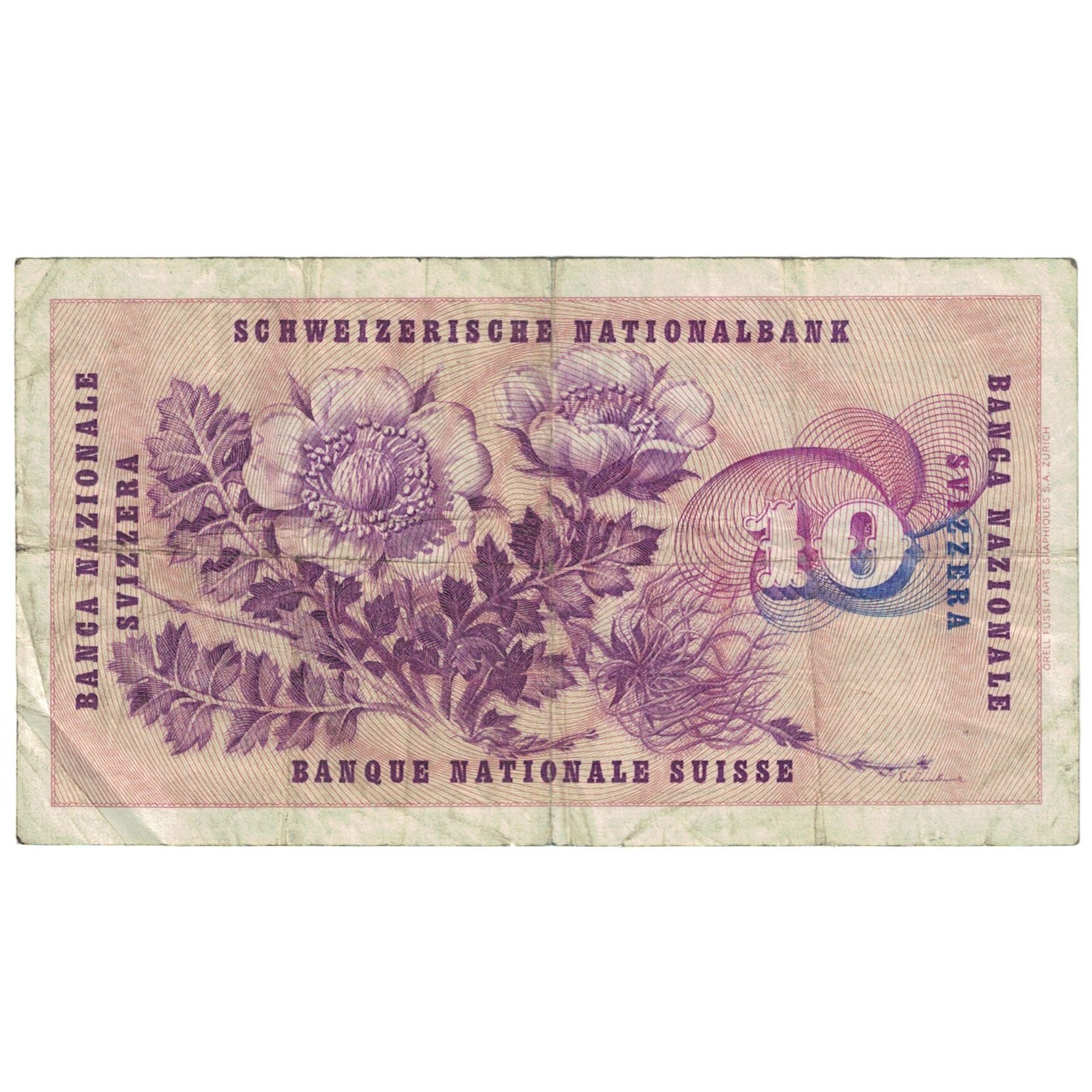 Banknote, Switzerland, 10 Franken, 1956, 1956-11-29, KM:45c, VG(8-10)