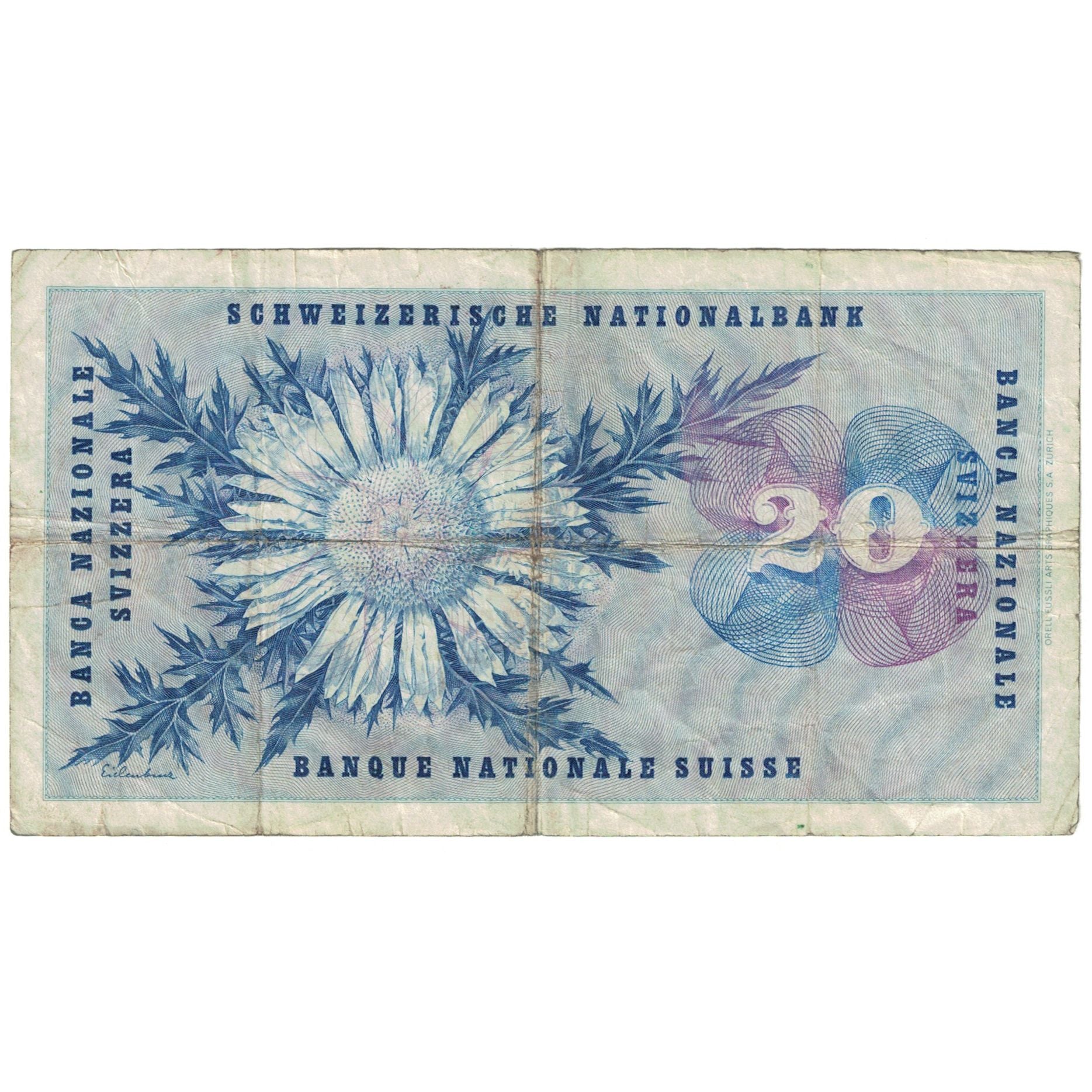 Banknote, Switzerland, 20 Franken, 1959, 1959-01-01, KM:46g, VG(8-10)
