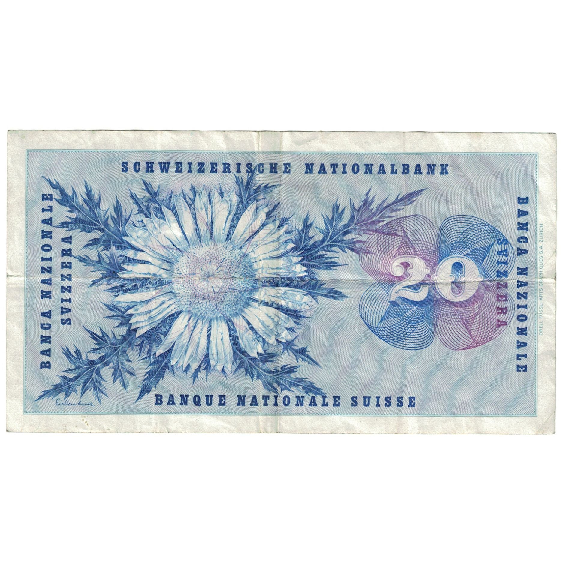 Banknote, Switzerland, 20 Franken, 1963, 1963-03-28, KM:46j, VG(8-10)