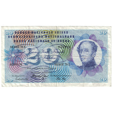 Banknot, Szwajcaria, 20 Franken, 1970, 1970-01-05, KM:46r, VF(20-25)