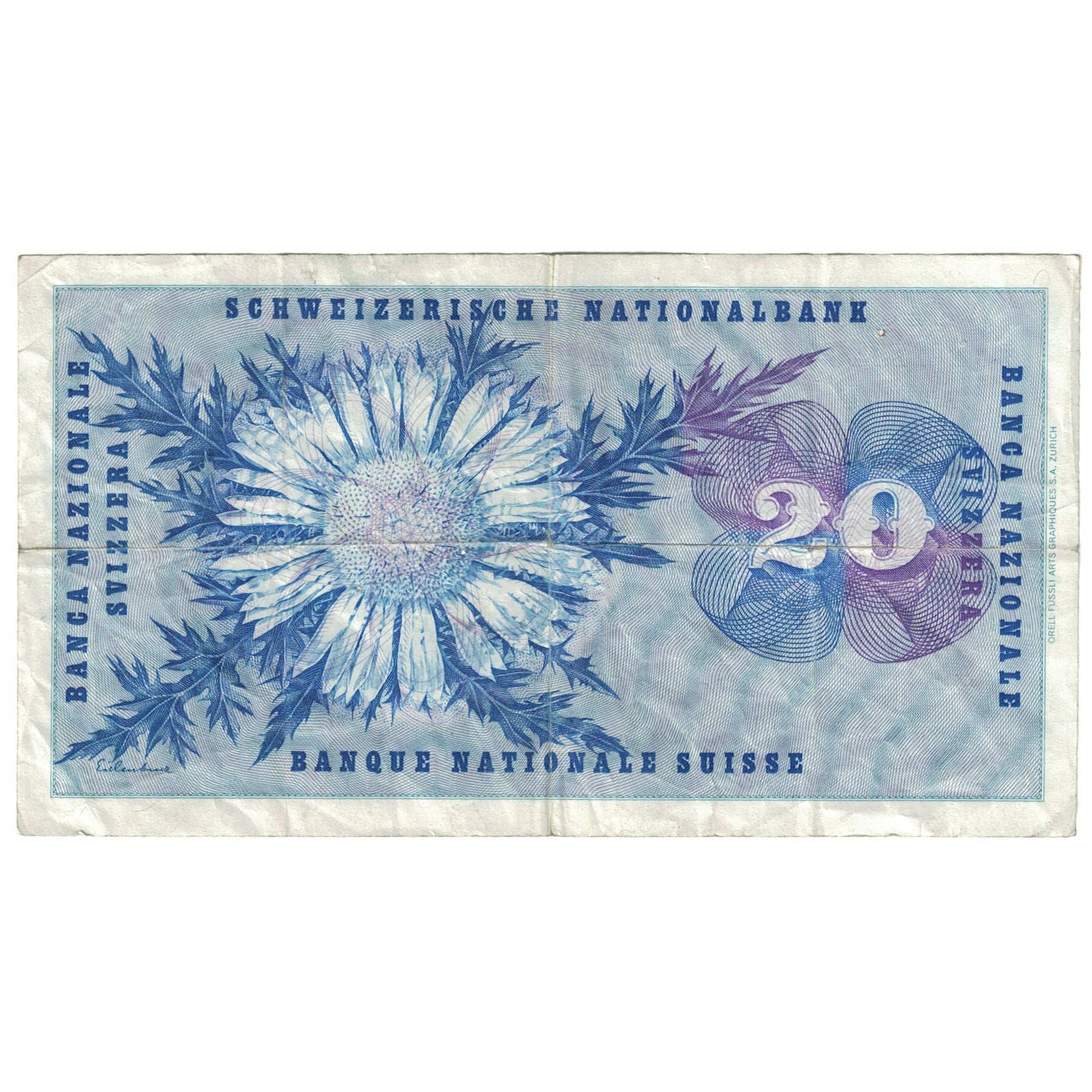 Banknote, Switzerland, 20 Franken, 1970, 1970-01-05, KM:46r, VF(20-25)