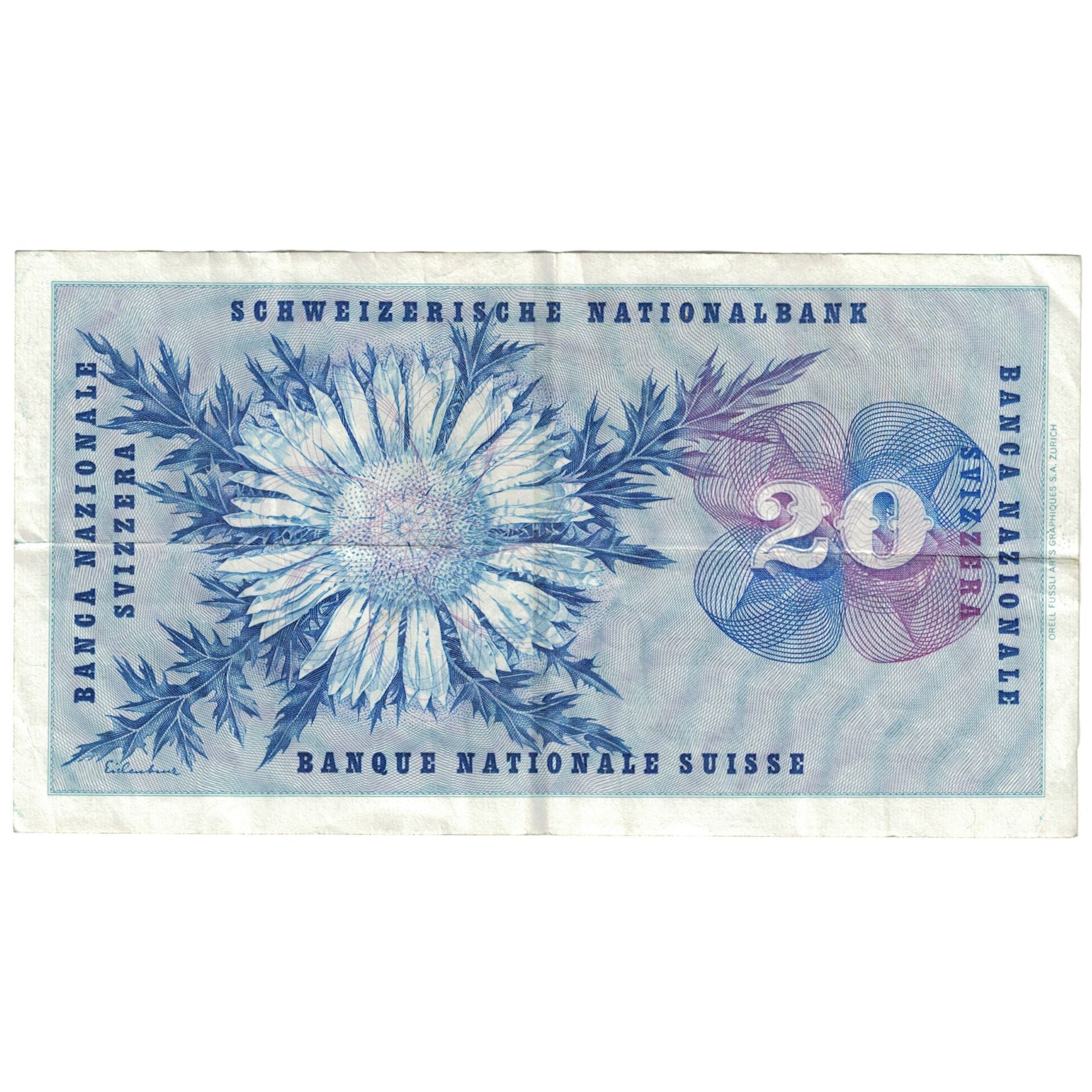 Banknote, Switzerland, 20 Franken, 1964, 1964-04-02, KM:46k, VF(20-25)