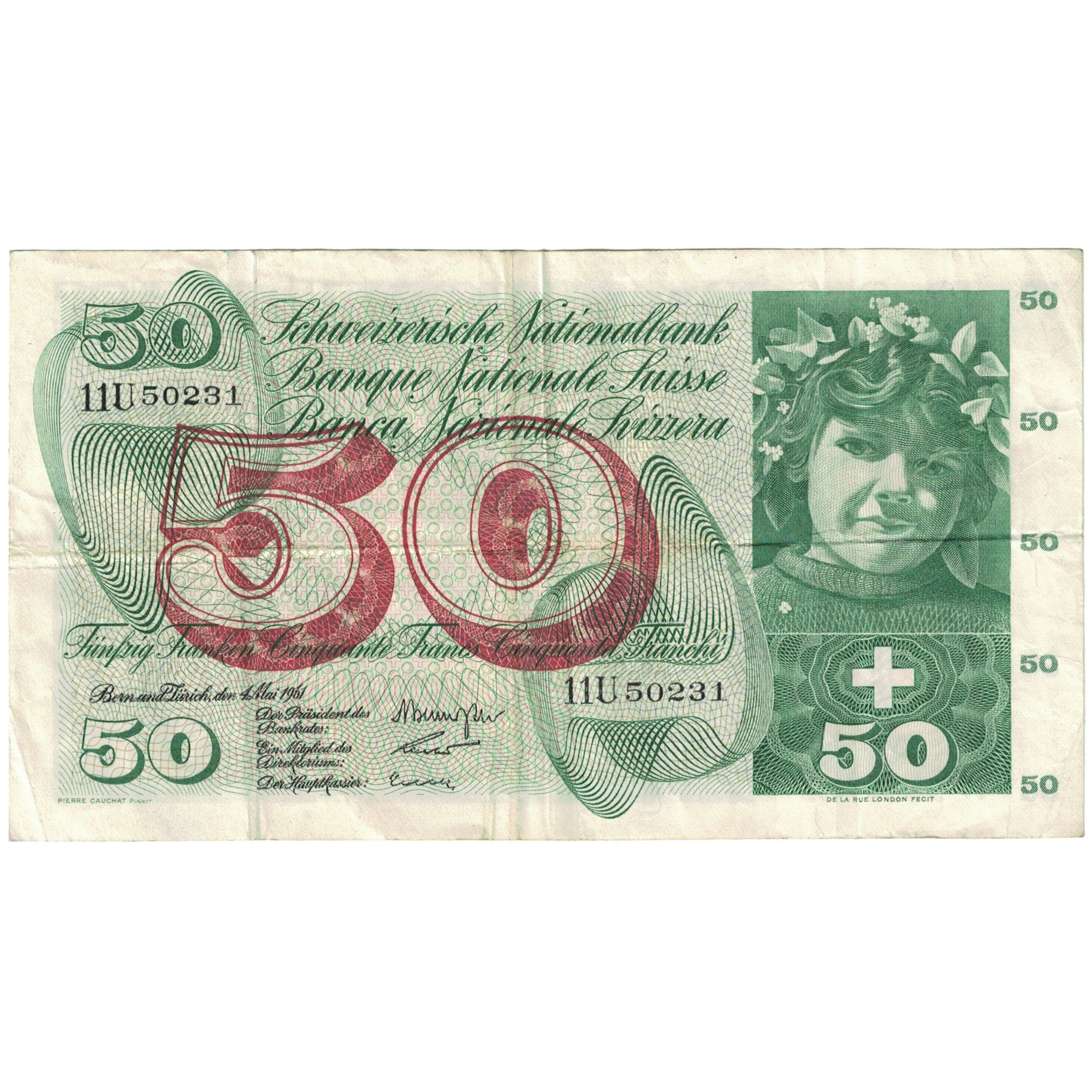 Banknote, Switzerland, 50 Franken, 1961, 1961-05-04, KM:48b, VF(20-25)