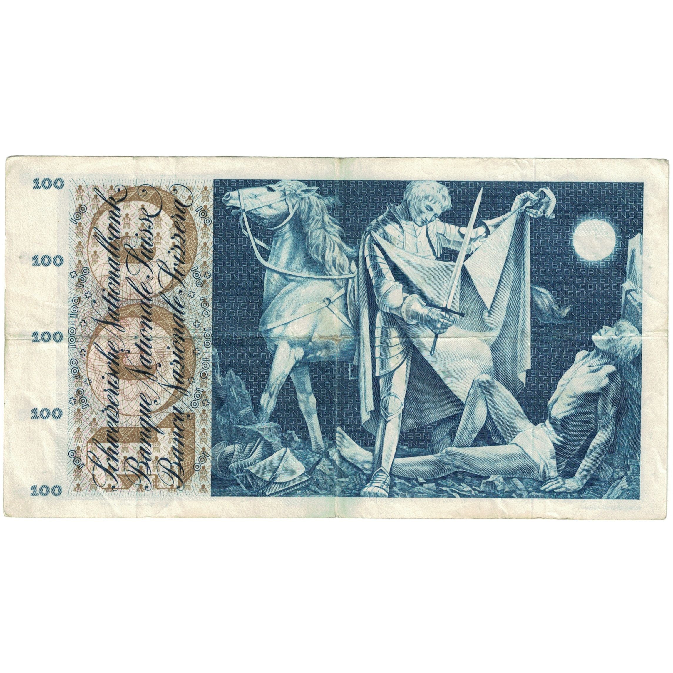 Banknote, Switzerland, 100 Franken, 1957, 1957-10-04, KM:49i, VF(20-25)