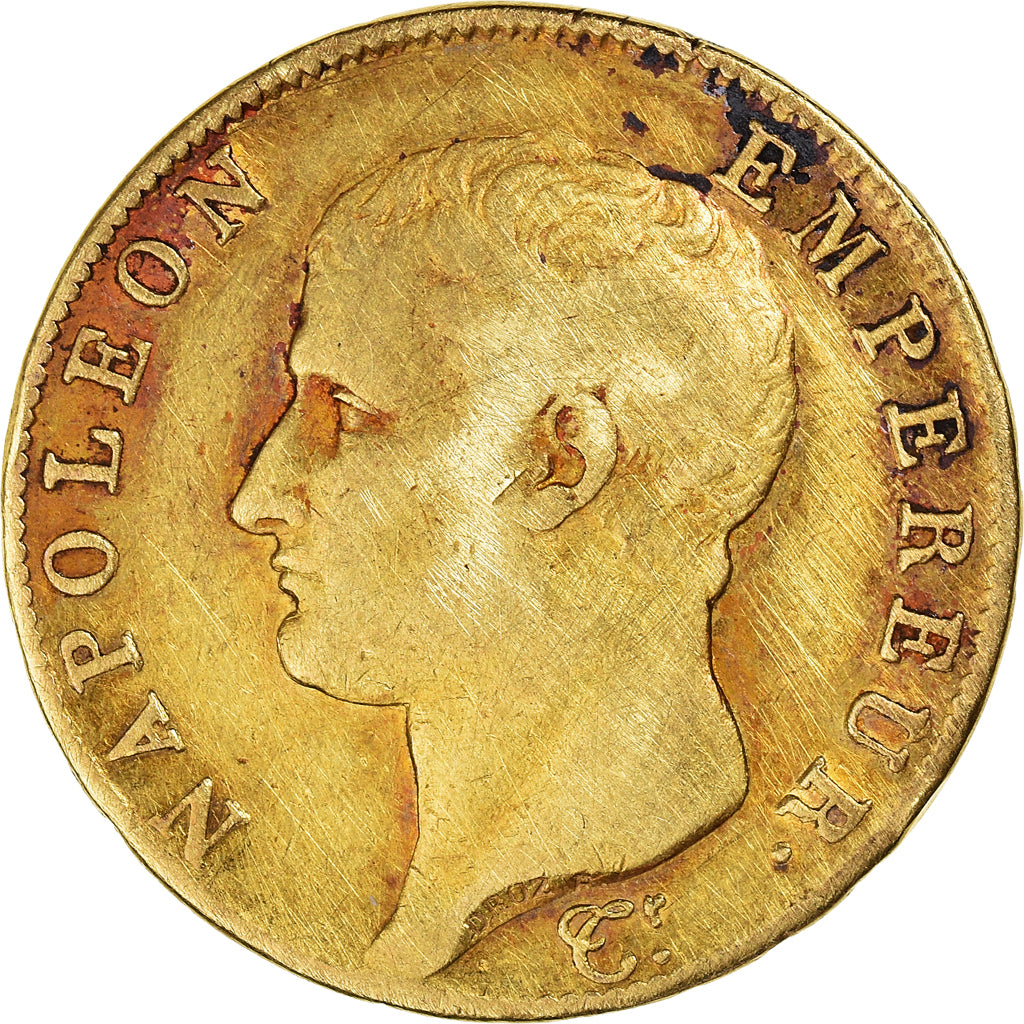 Moneta, Francia, Napoleon I, 40 Francs, AN 13, Paris, MB+, Oro, KM:664.1, Le