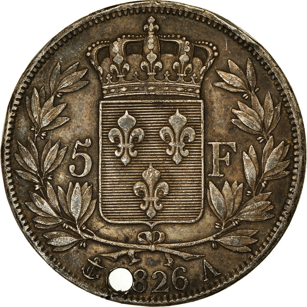 Coin, France, Charles X, 5 Francs, 1826, Paris, EF(40-45), Silver, KM:720.1