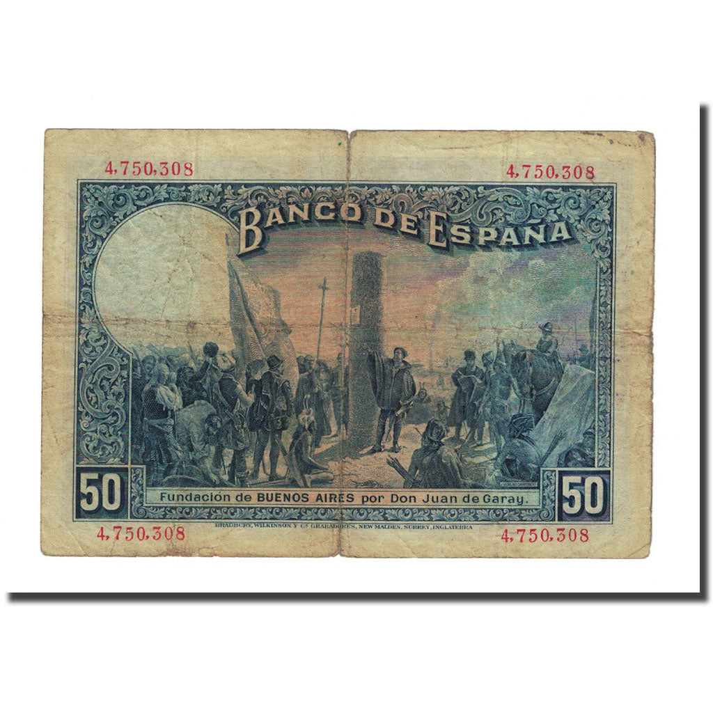 Banknote, Spain, 50 Pesetas, 1927, 1927-05-17, KM:80, VF(20-25)