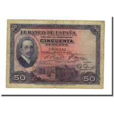 Banknote, Spain, 50 Pesetas, 1927, 1927-05-17, KM:80, VF(20-25)