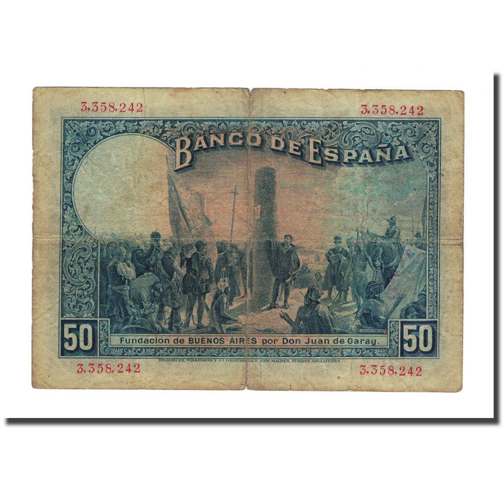 Banknote, Spain, 50 Pesetas, 1927, 1927-05-17, KM:80, VF(20-25)
