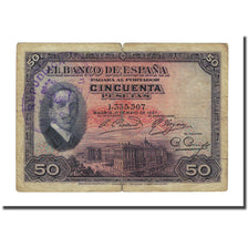Banknote, Spain, 50 Pesetas, 1927, 1927-05-17, KM:80, VF(20-25)