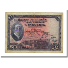 Banknote, Spain, 50 Pesetas, 1927, 1927-05-17, KM:80, VF(20-25)