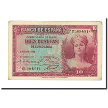 Banknote, Spain, 10 Pesetas, 1935, 1935, KM:86a, AU(55-58)