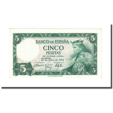 Banknote, Spain, 5 Pesetas, 1954, 1954-07-22, KM:146a, UNC(65-70)
