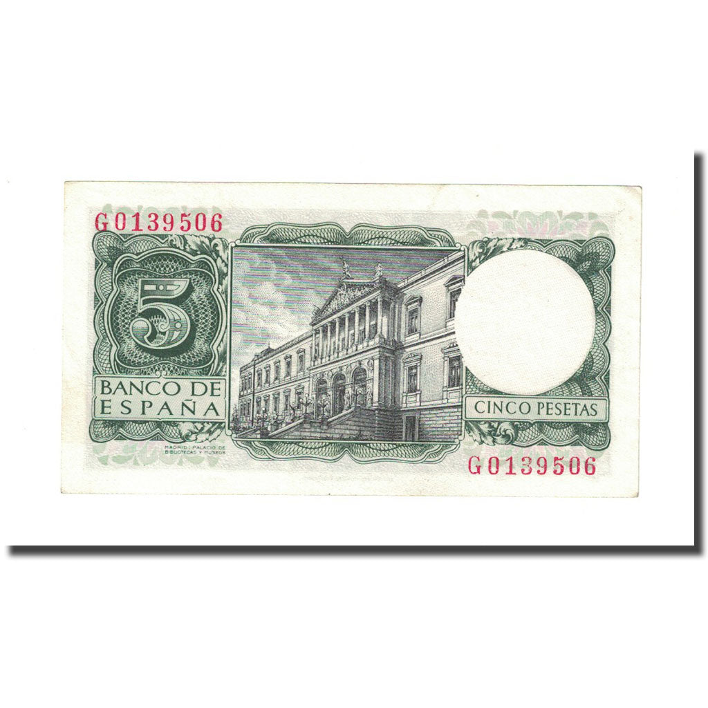 Banknote, Spain, 5 Pesetas, 1954, 1954-07-22, KM:146a, UNC(65-70)