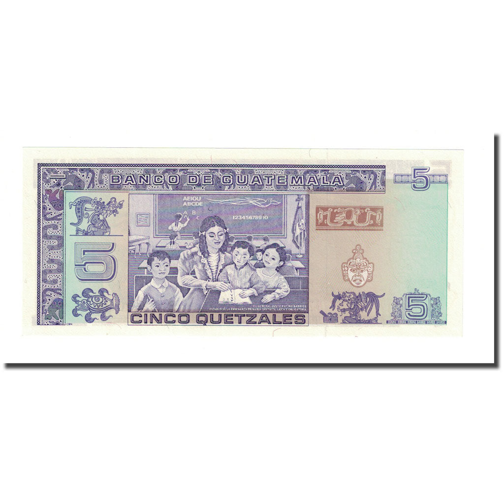 Banknote, Guatemala, 5 Quetzales, 1990, 1990-01-03, KM:74a, UNC(65-70)