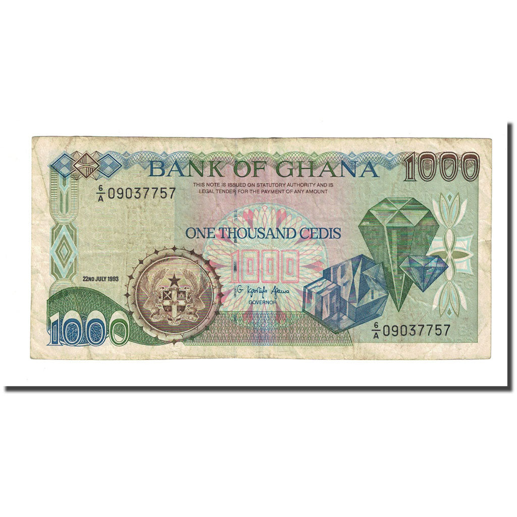 Banknote, Ghana, 1000 Cedis, 1993, 22/07/1993, KM:29a, EF(40-45)