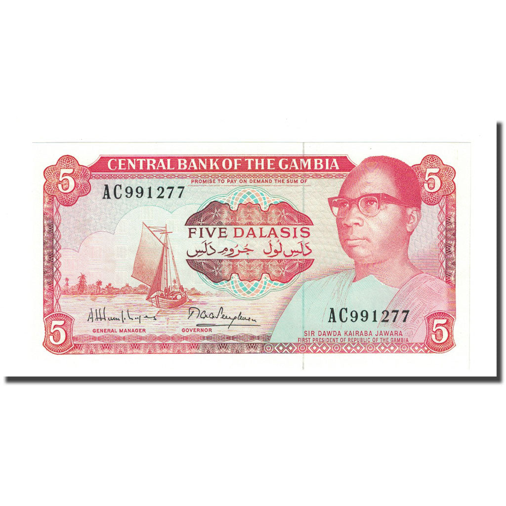 Banknote, The Gambia, 5 Dalasis, KM:9a, UNC(65-70)