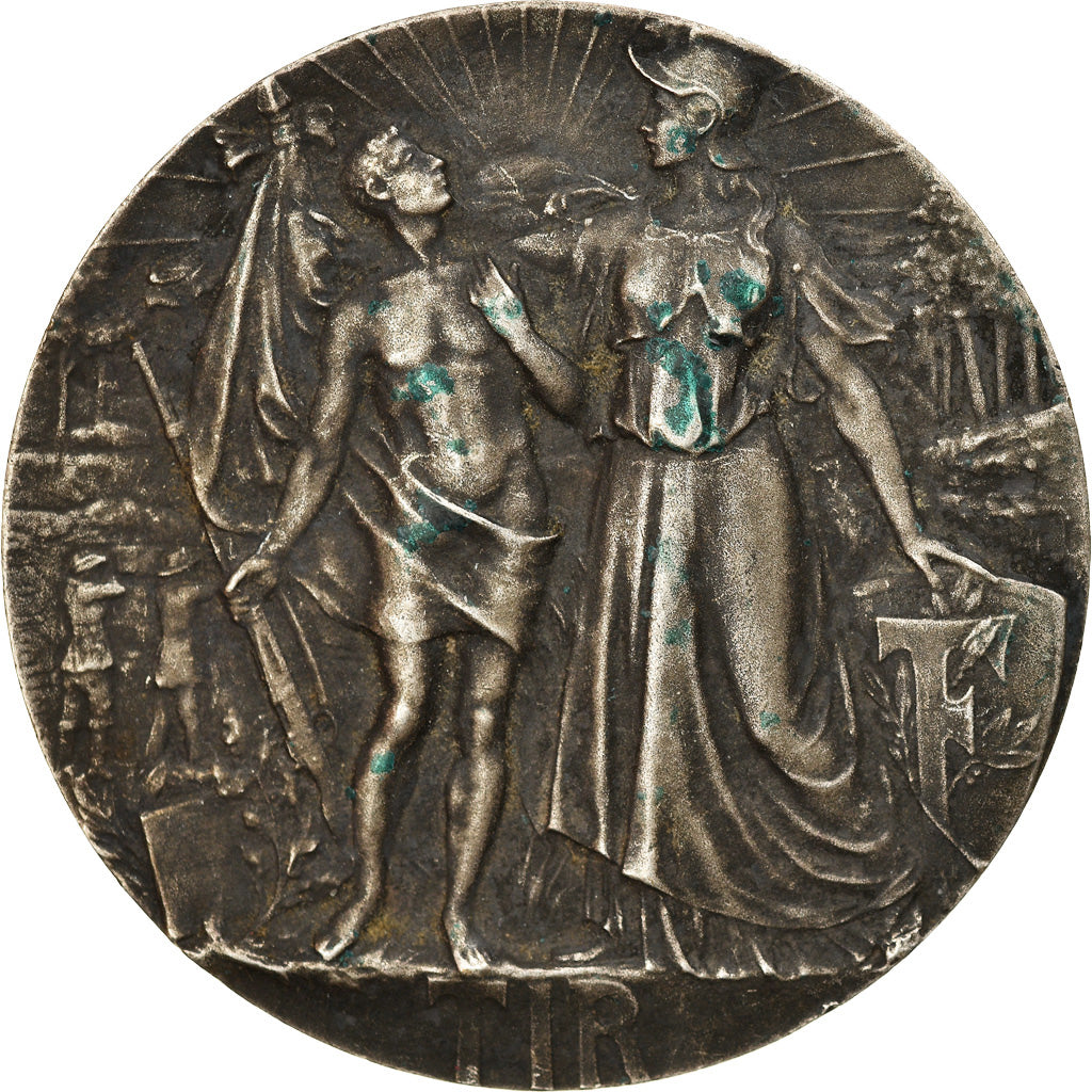 Francia, medaglia, Art Nouveau, Société de Tir de Dunkerque, Sports & leisure
