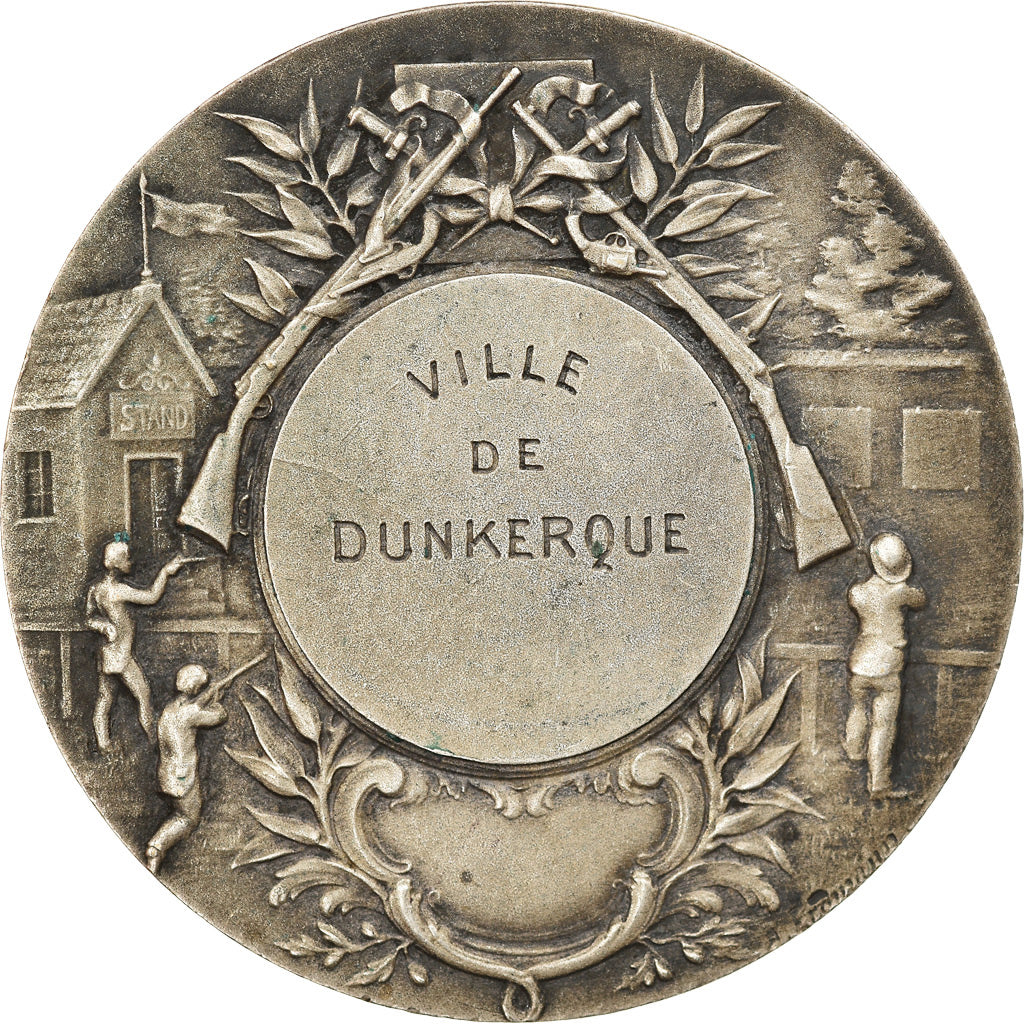 Francia, medaglia, Art Nouveau, Société de Tir de Dunkerque, Sports & leisure
