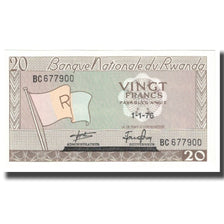 Banknote, Rwanda, 20 Francs, 1976, 1976-01-01, KM:6e, UNC(65-70)
