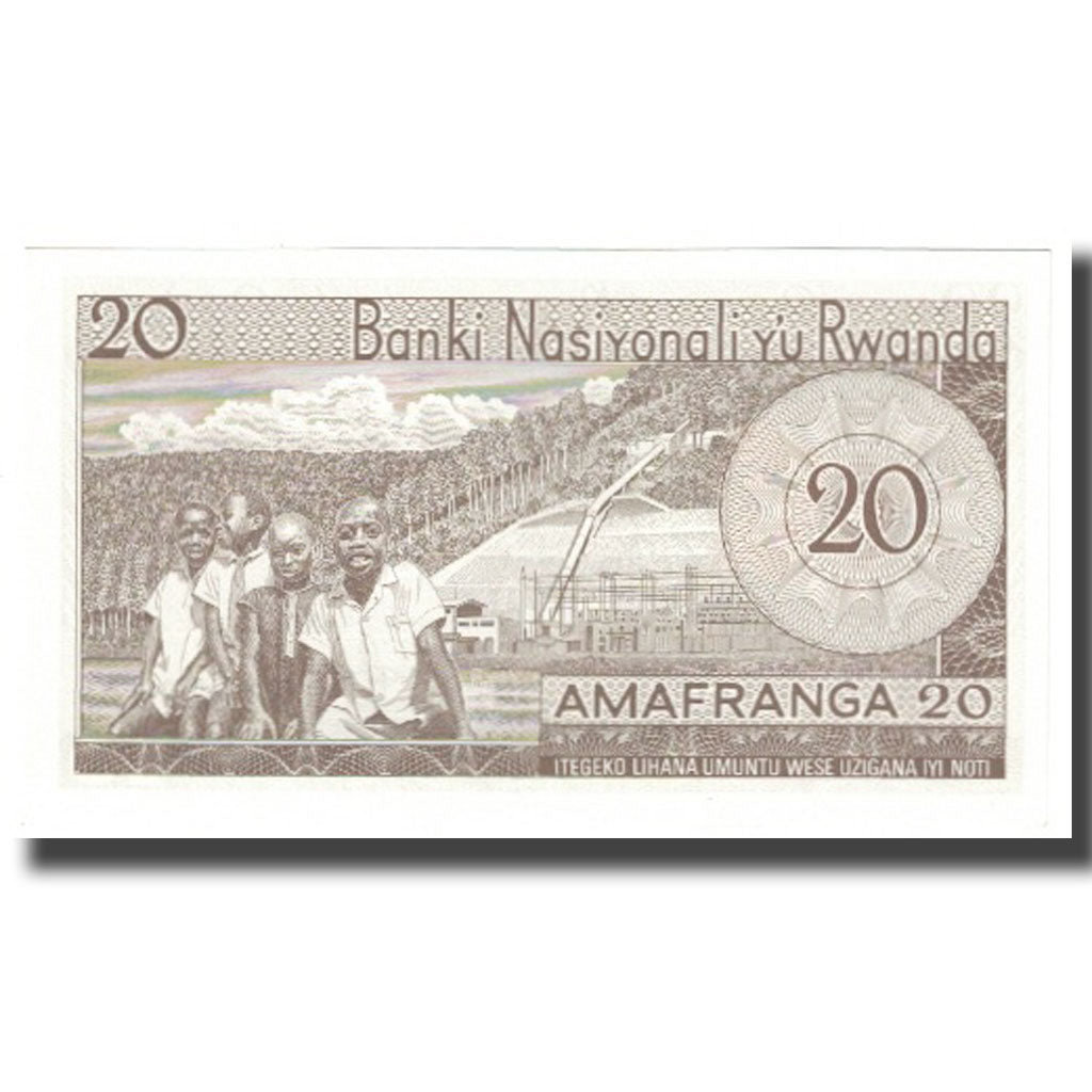 Banknote, Rwanda, 20 Francs, 1976, 1976-01-01, KM:6e, UNC(65-70)