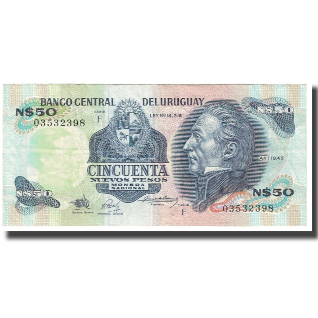 Billet, Uruguay, 50 Nuevos Pesos, KM:61d, SUP