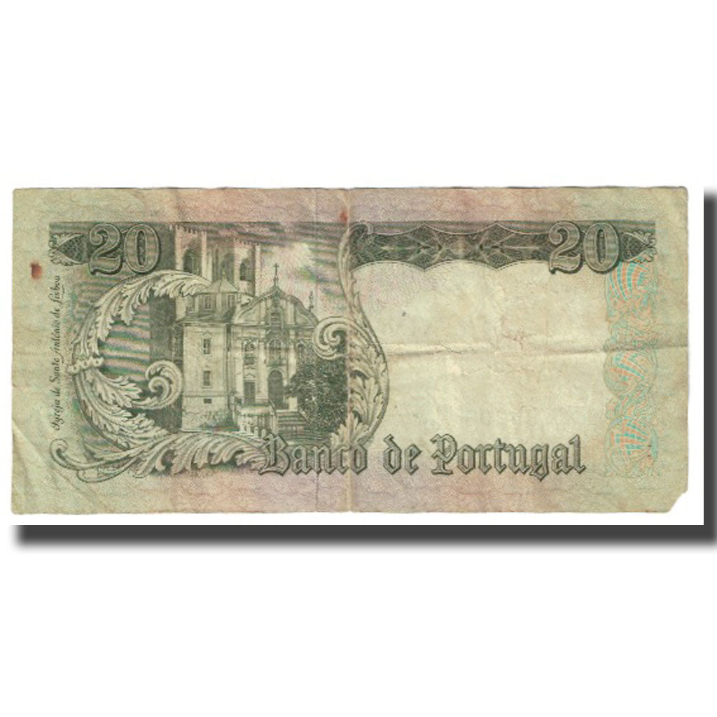 Banknot, Portugal, 20 Escudos, 1964, 1964-05-26, KM:167a, VF(20-25)