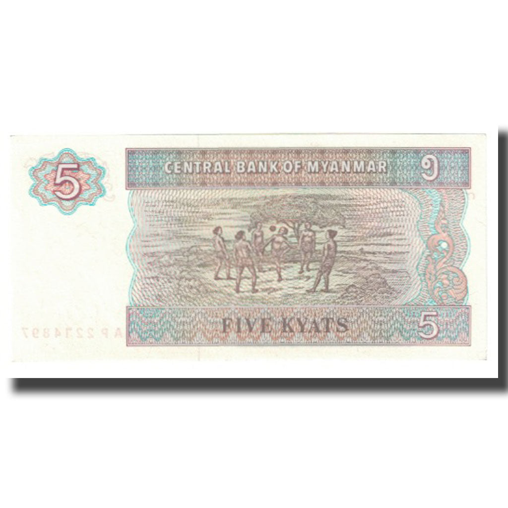 Banknot, Myanmar, 5 Kyats, KM:70a, UNC(65-70)