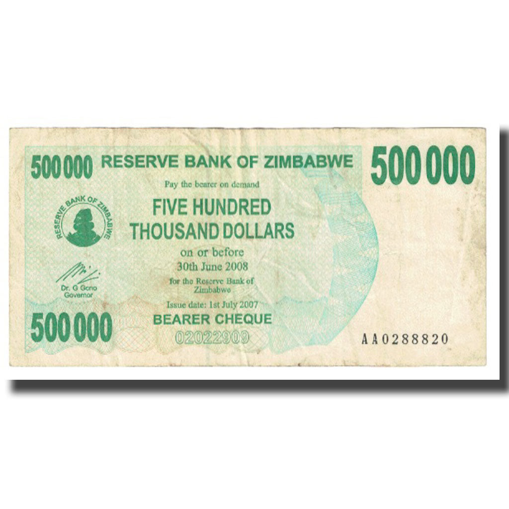 Banknote, Zimbabwe, 500,000 Dollars, 2008, 2008-06-30, KM:51, VF(20-25)