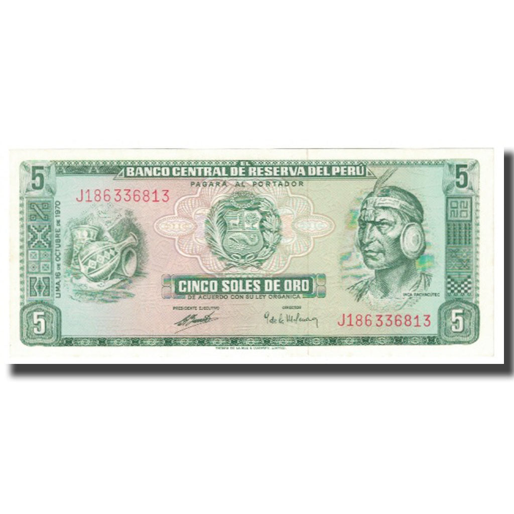 Banknote, Peru, 5 Soles De Oro, 1970, 1970-10-16, KM:99b, UNC(65-70)