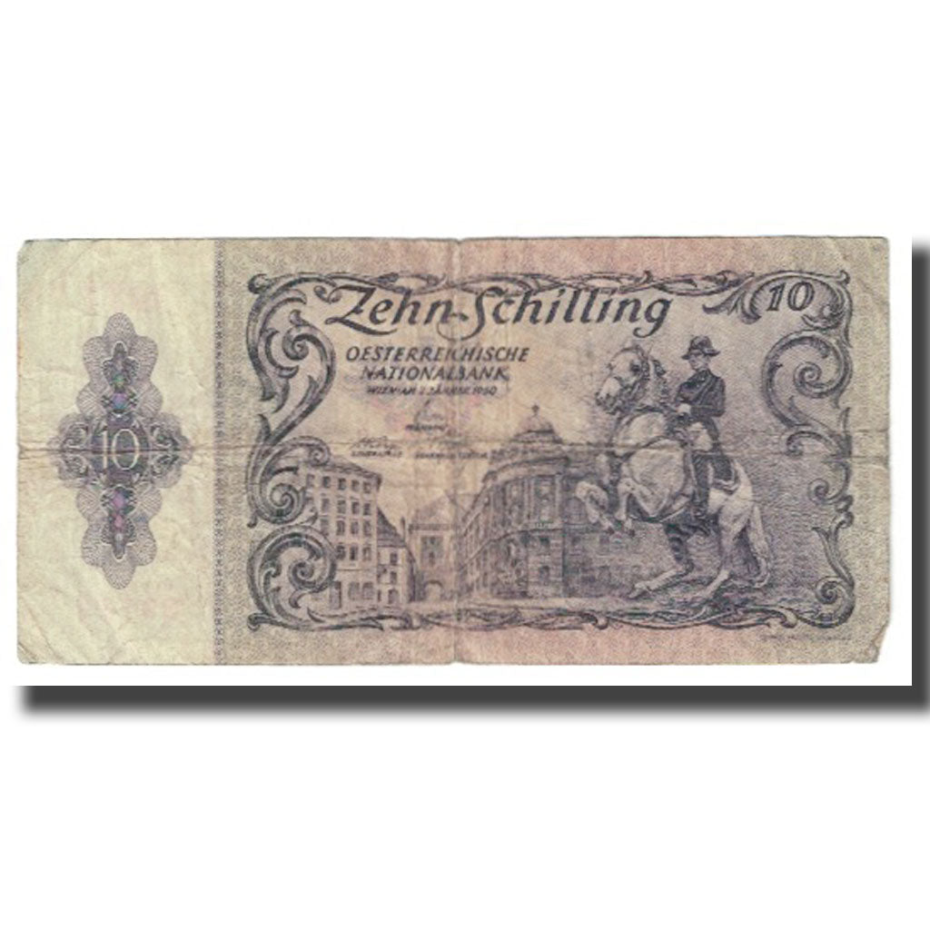 Banknote, Austria, 10 Schilling, 1950, 1950-01-02, KM:127, VF(20-25)